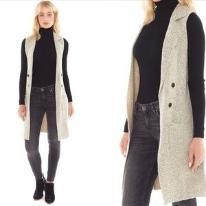 Love Tree Cream Long Cardigan Vest